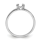 14k White Gold 6x4mm Oval Gemstone Ring Mounting (No Stone Included)