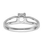 14k White Gold 6x4mm Oval Gemstone Ring Mounting (No Stone Included)