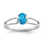 14k White Gold 6x4mm Oval Blue Topaz ring