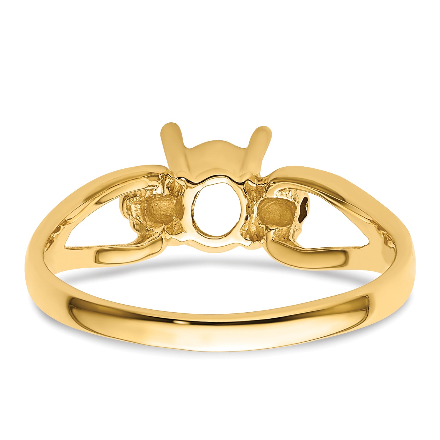 14k 7x5mm Oval Gemstone Ring Mounting (No Stone Included)