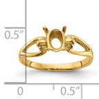 14k 7x5mm Oval Gemstone Ring Mounting (No Stone Included)