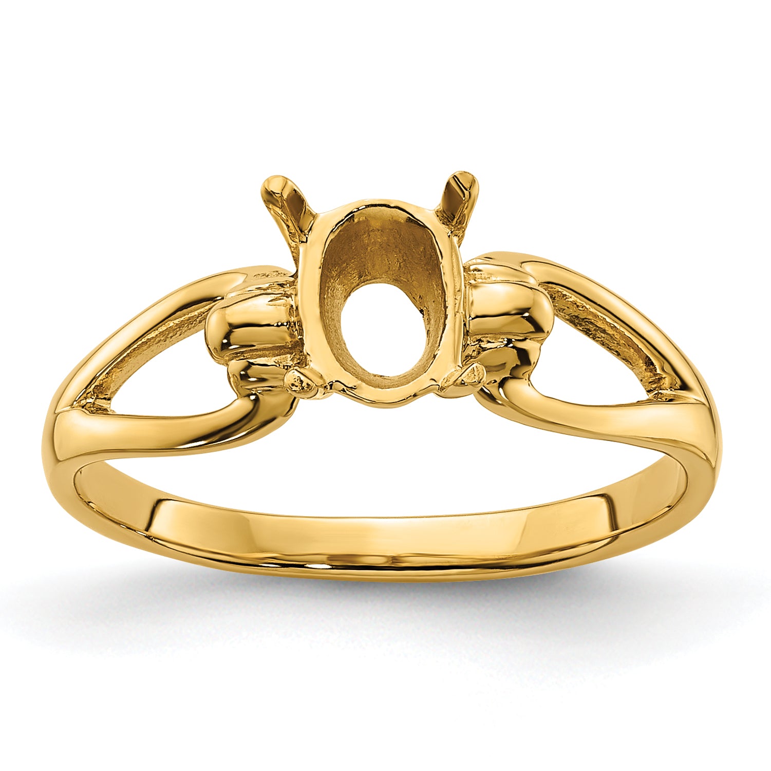14k 7x5mm Oval Gemstone Ring Mounting Main image