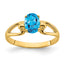 14k 7x5mm Oval Blue Topaz ring