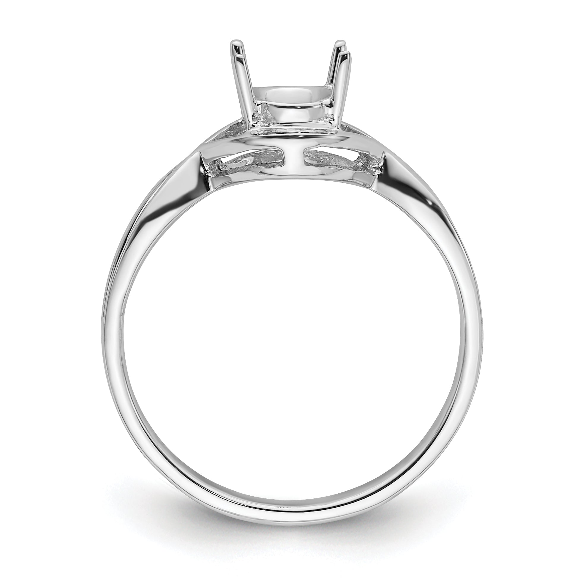 14k White Gold Gemstone Ring Mounting (No Stone Included) Secondary image