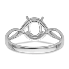 14k White Gold Gemstone Ring Mounting (No Stone Included)