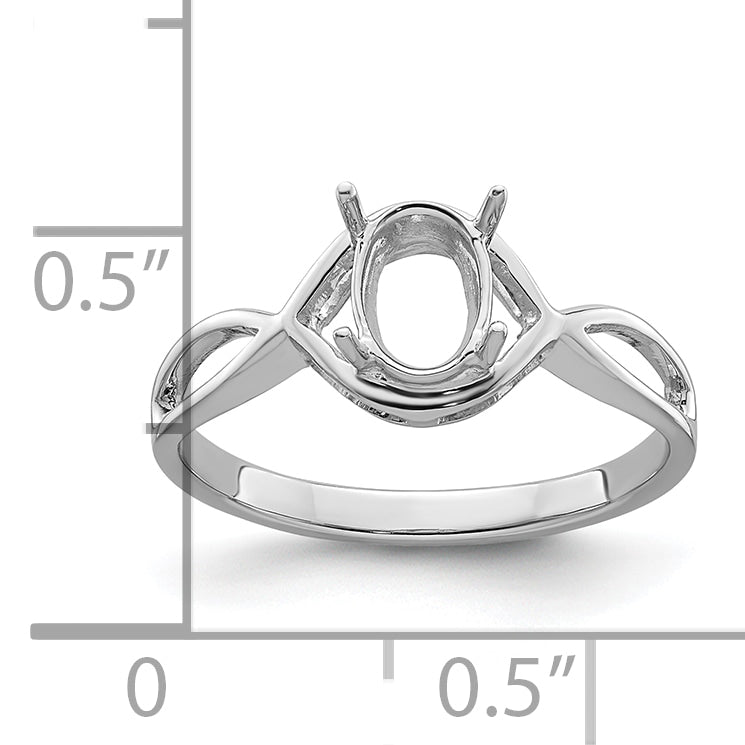 14k White Gold Gemstone Ring Mounting (No Stone Included)
