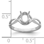 14k White Gold Gemstone Ring Mounting (No Stone Included)
