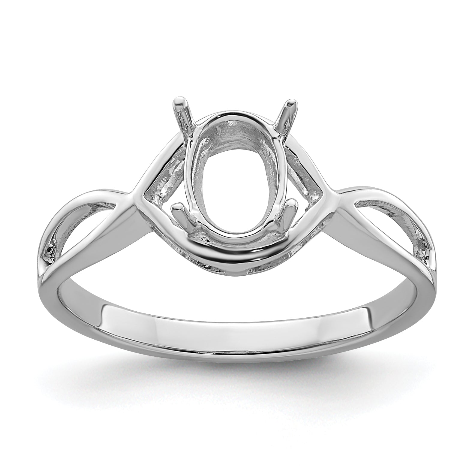 14k White Gold Gemstone Ring Mounting Main image