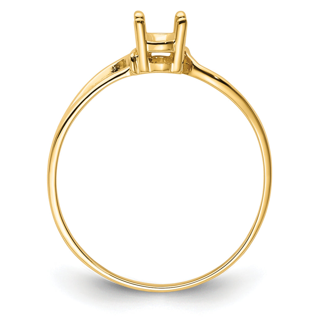 14k 6x4mm Oval Gemstone Ring Mounting (No Stone Included)
