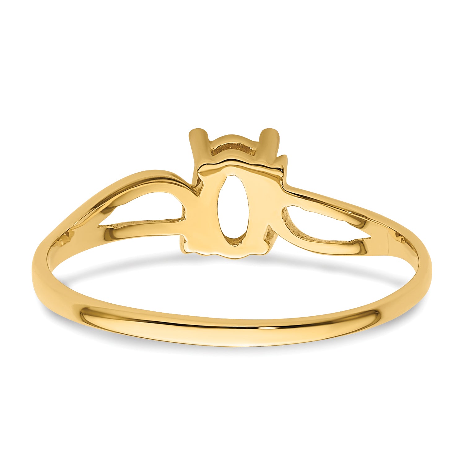 14k 6x4mm Oval Gemstone Ring Mounting (No Stone Included)