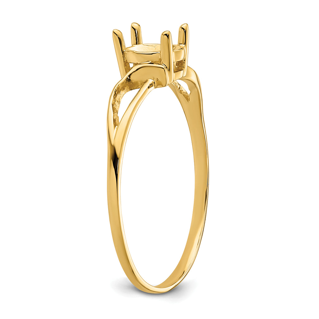 14k 6x4mm Oval Gemstone Ring Mounting (No Stone Included)