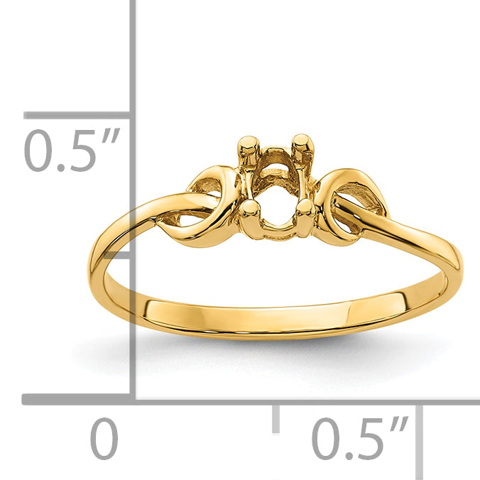 14k Gemstone Ring Mounting (No Stone Included)
