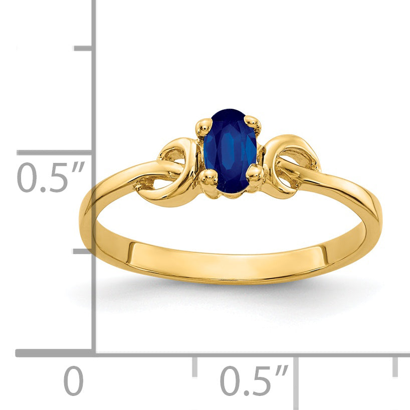14k 5x3mm Oval Sapphire ring