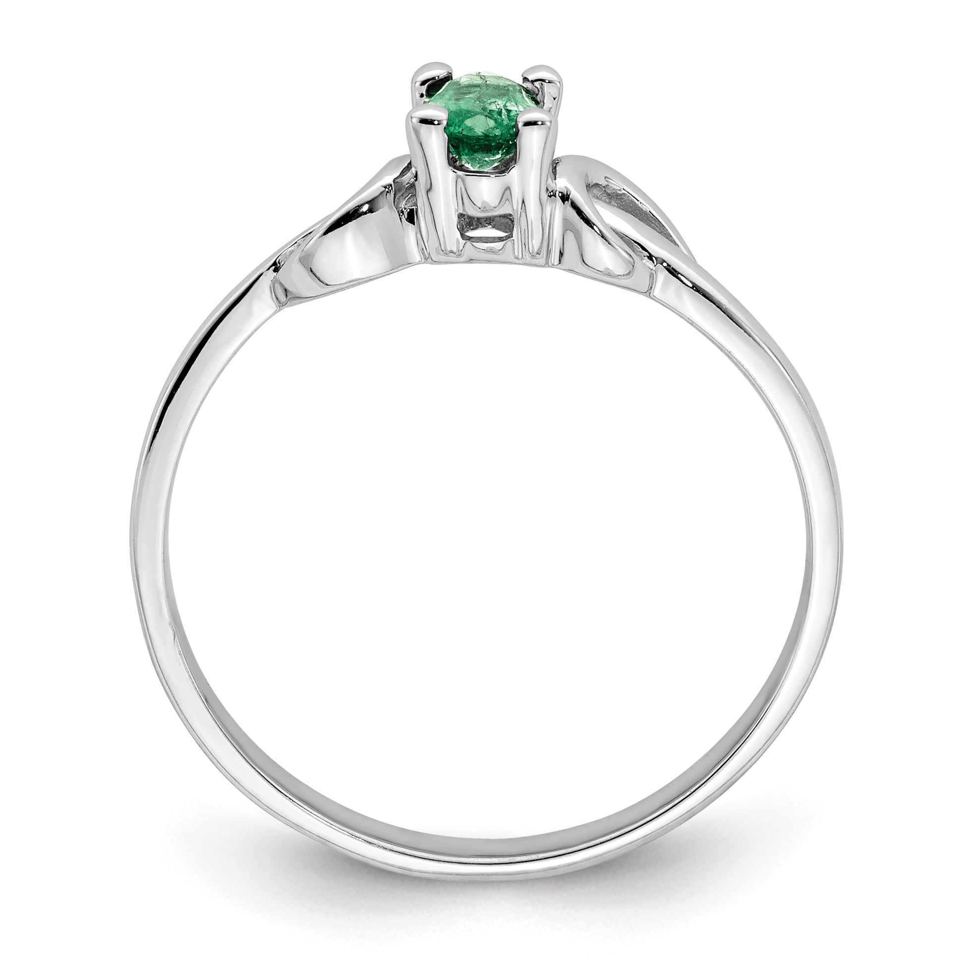 14k White Gold 5x3mm Oval Emerald ring Secondary image