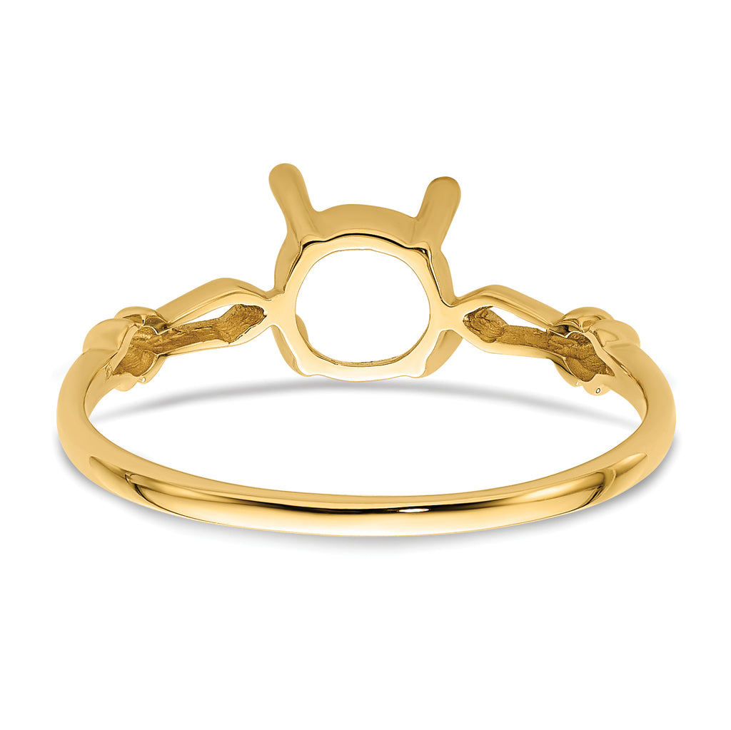 14k 7x5mm Oval Gemstone Ring Mounting (No Stone Included)