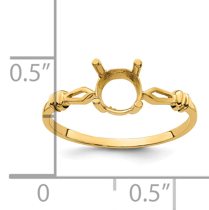 14k 7x5mm Oval Gemstone Ring Mounting (No Stone Included)