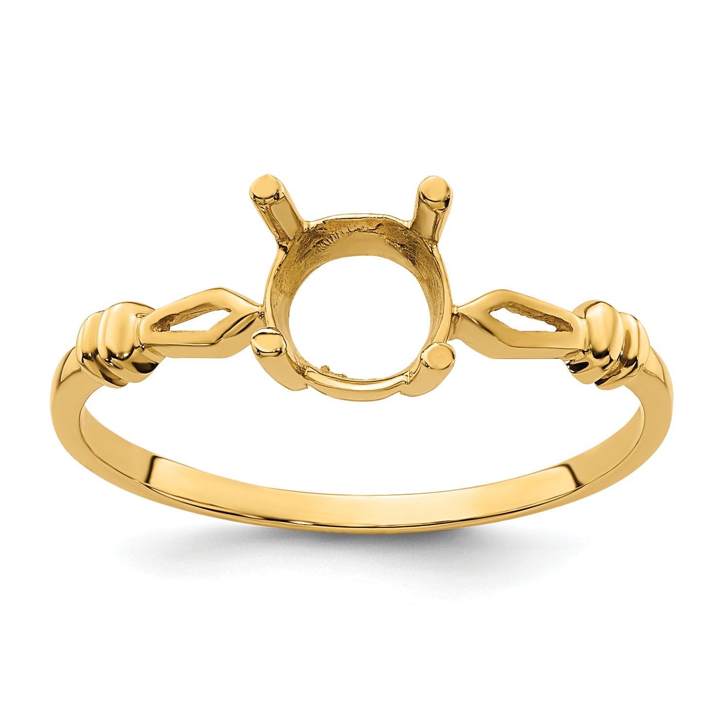 14k 7x5mm Oval Gemstone Ring Mounting Main image