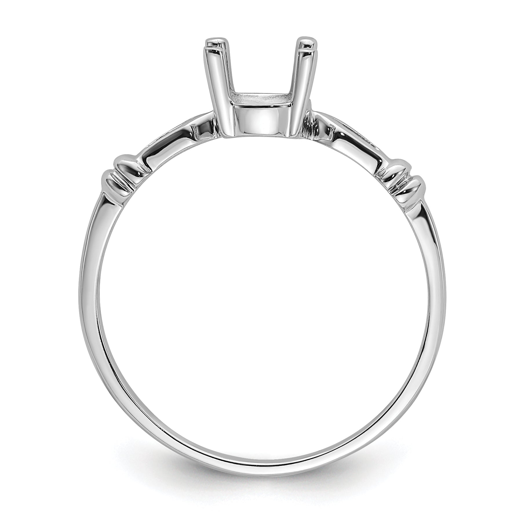 14k White Gold 7x5mm Oval Gemstone Ring Mounting (No Stone Included) Secondary image
