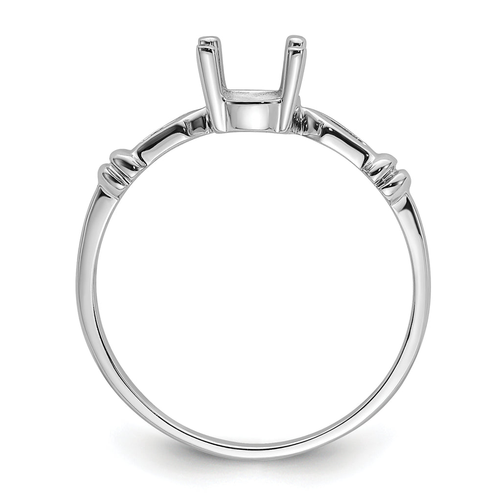 14k White Gold 7x5mm Oval Gemstone Ring Mounting (No Stone Included)