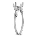 14k White Gold 7x5mm Oval Gemstone Ring Mounting (No Stone Included)