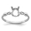 14k White Gold 7x5mm Oval Gemstone Ring Mounting