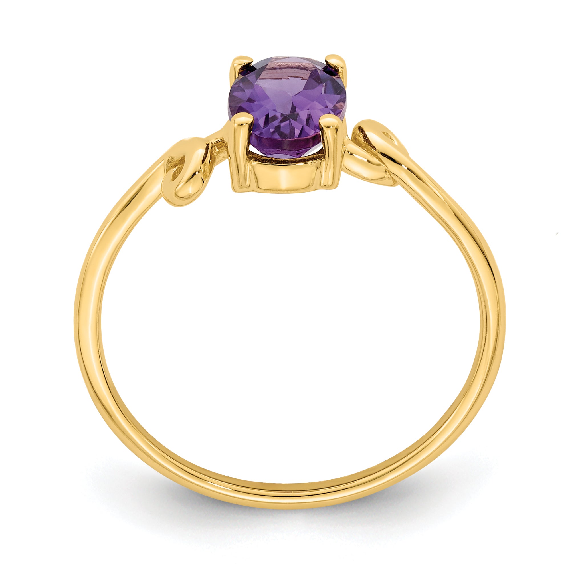 14k 7x5mm Oval Amethyst ring Secondary image
