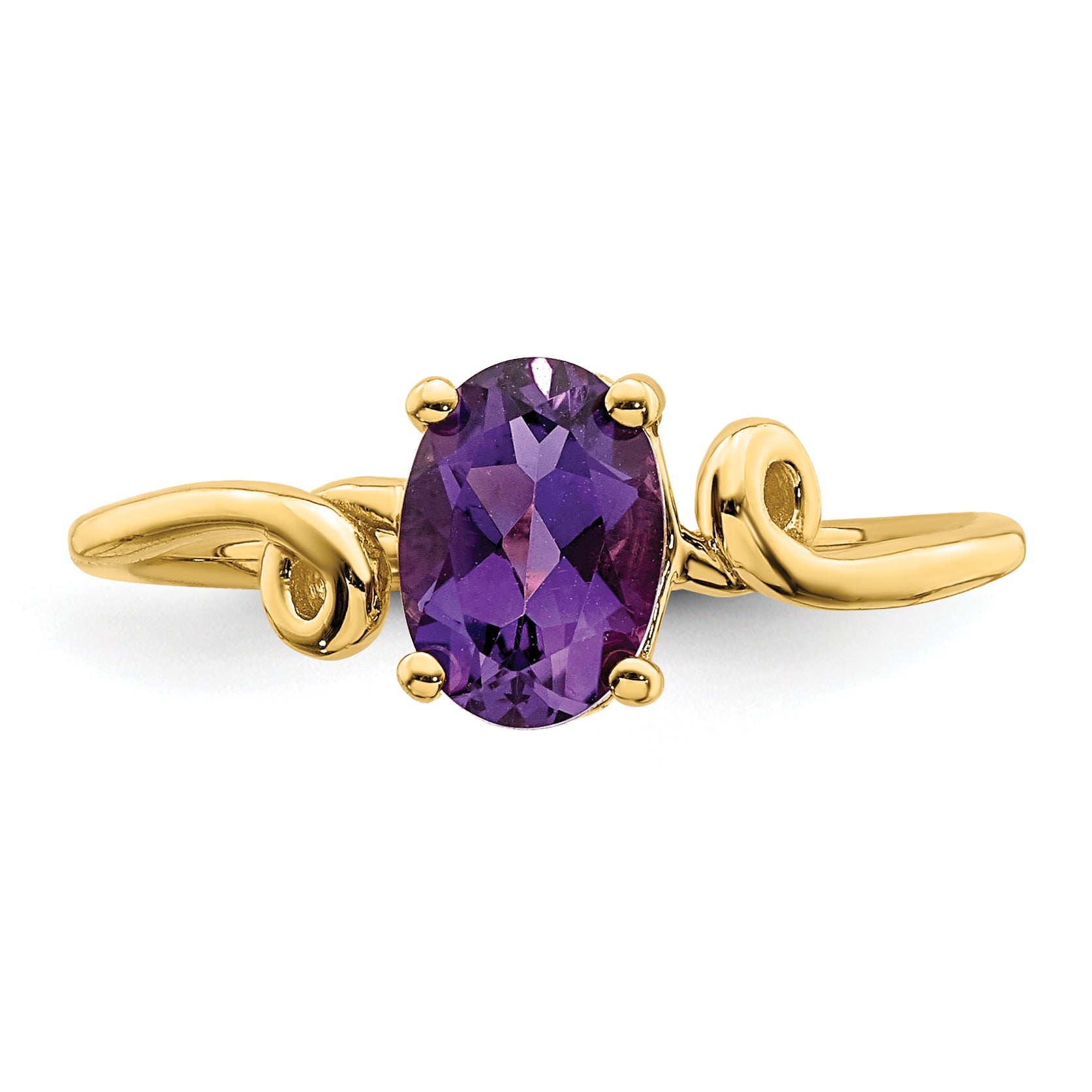 14k 7x5mm Oval Amethyst ring