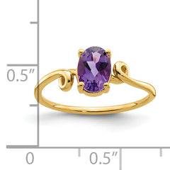 14k 7x5mm Oval Amethyst ring