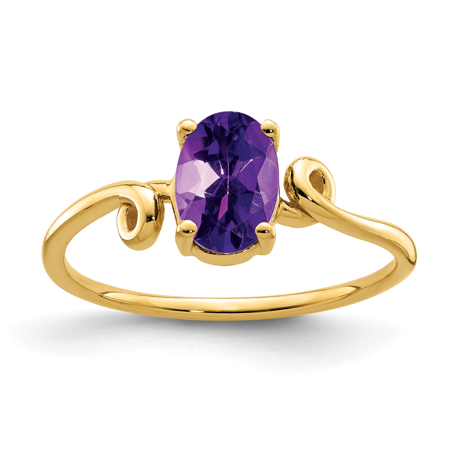 14k 7x5mm Oval Amethyst ring Main image