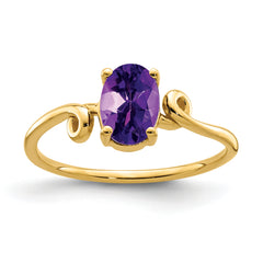 14k 7x5mm Oval Amethyst ring