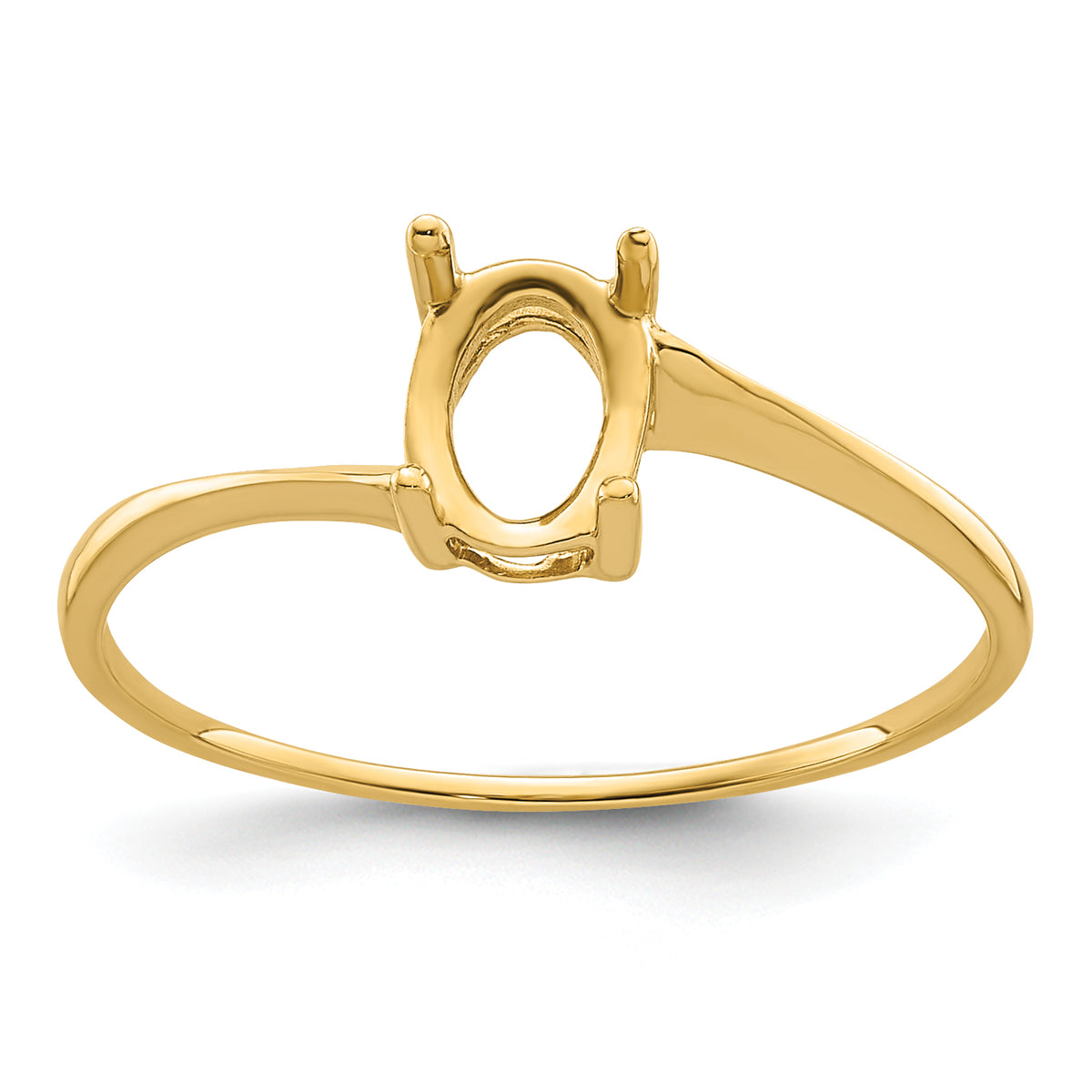 14k 7x5mm Oval Gemstone Ring Mounting