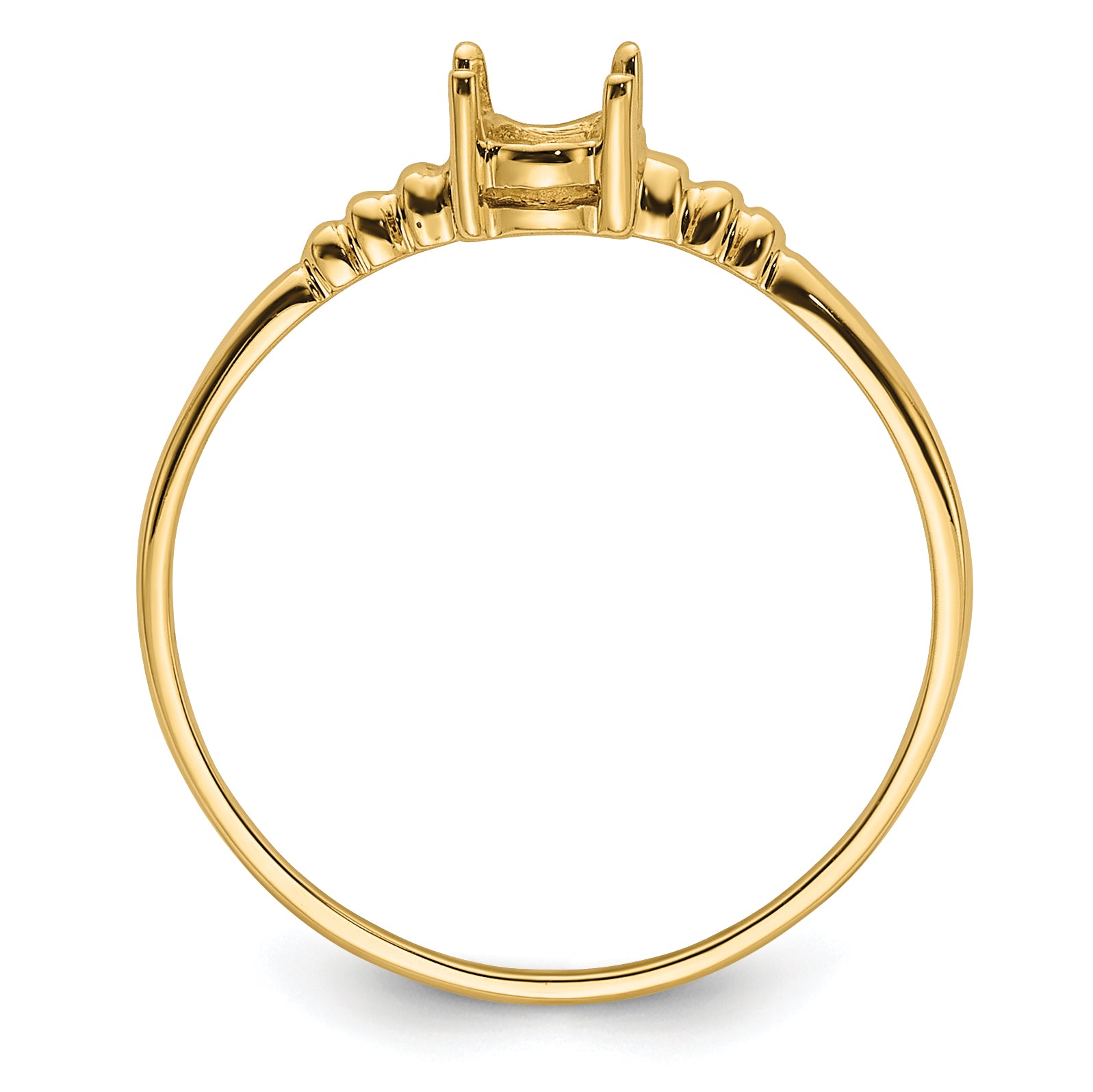 14k 6x4mm Oval Gemstone Ring Mounting (No Stone Included)