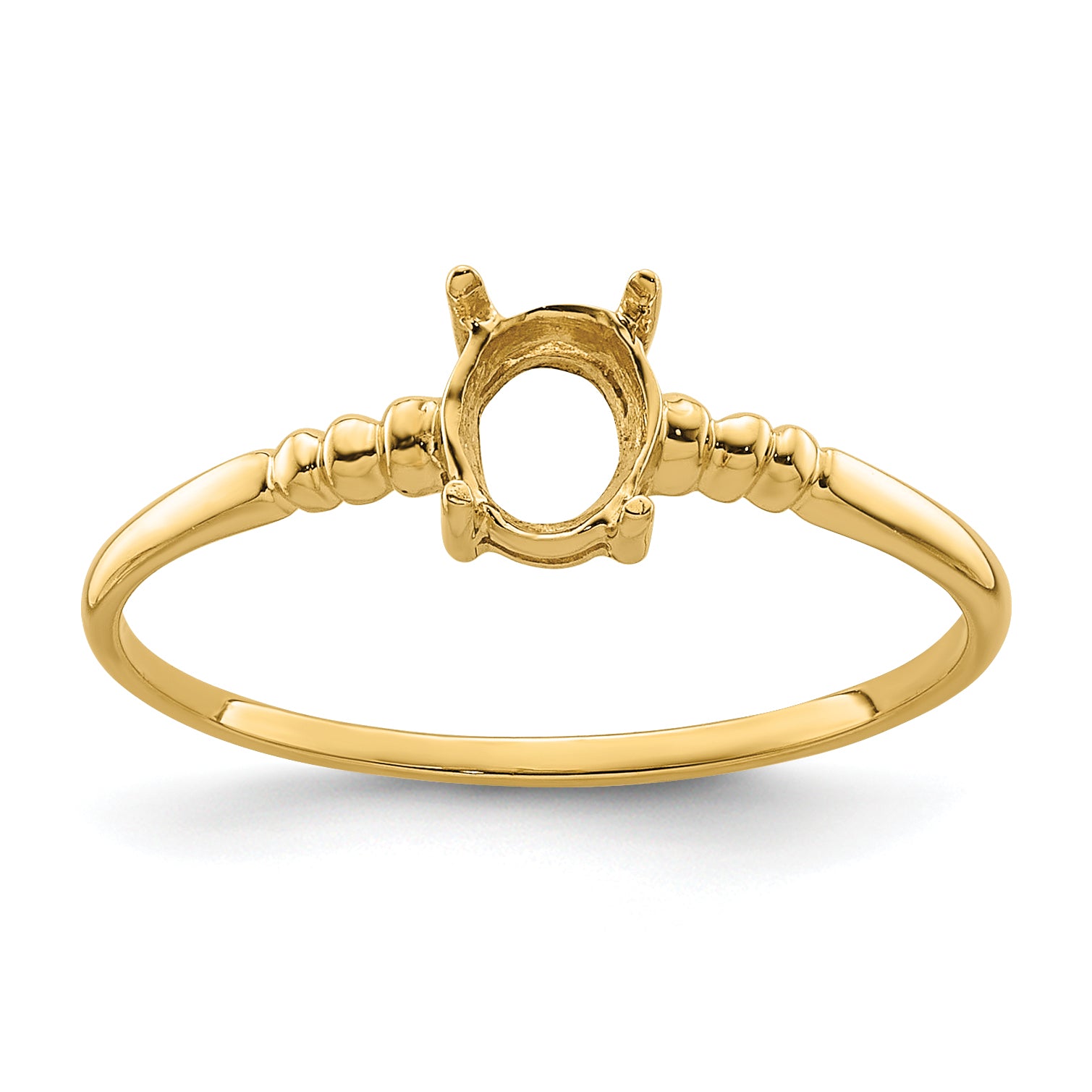 14k 6x4mm Oval Gemstone Ring Mounting Main image