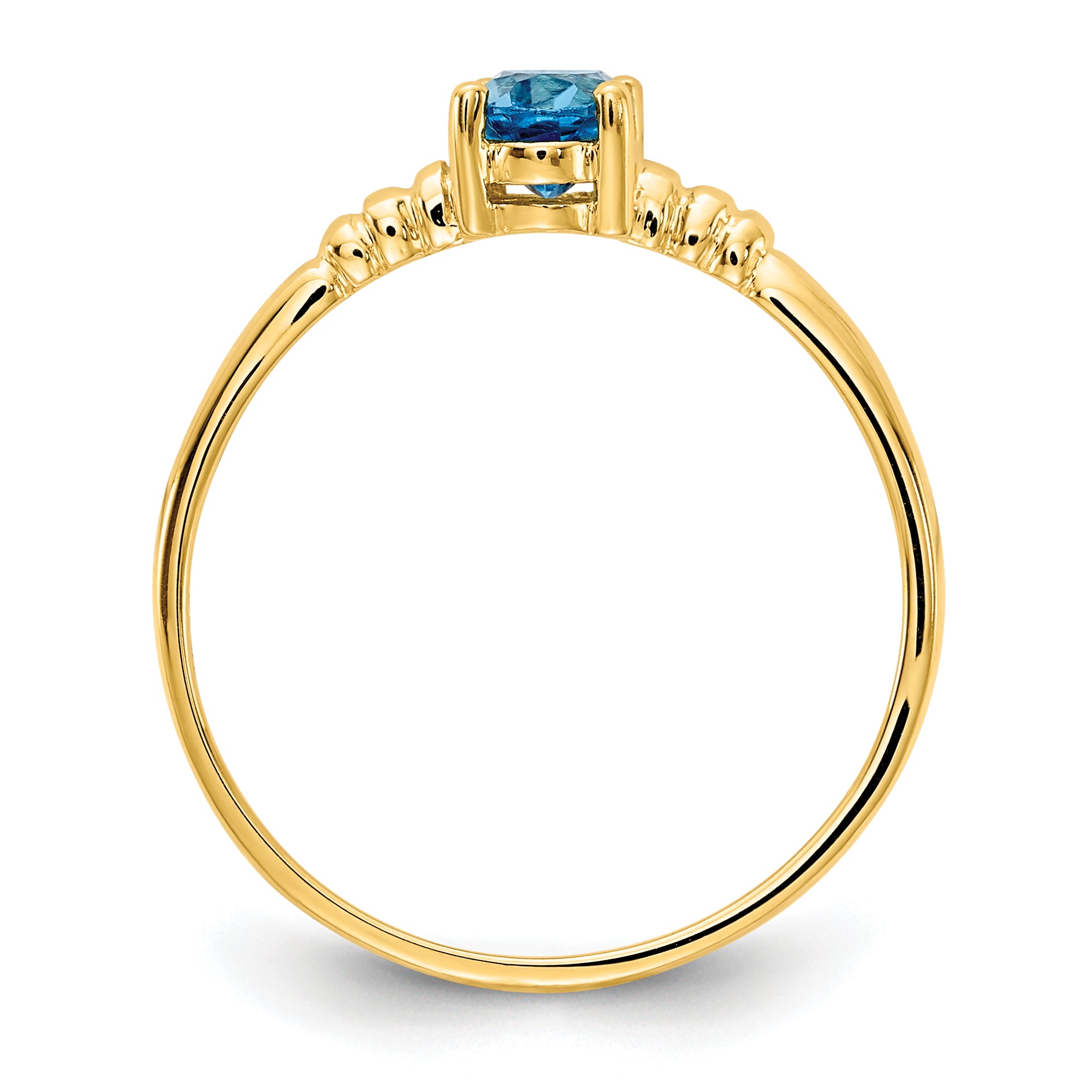14k 6x4mm Oval Blue Topaz ring Secondary image