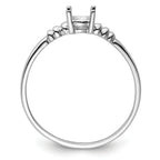 14k White Gold 6x4mm Oval Gemstone Ring Mounting (No Stone Included)