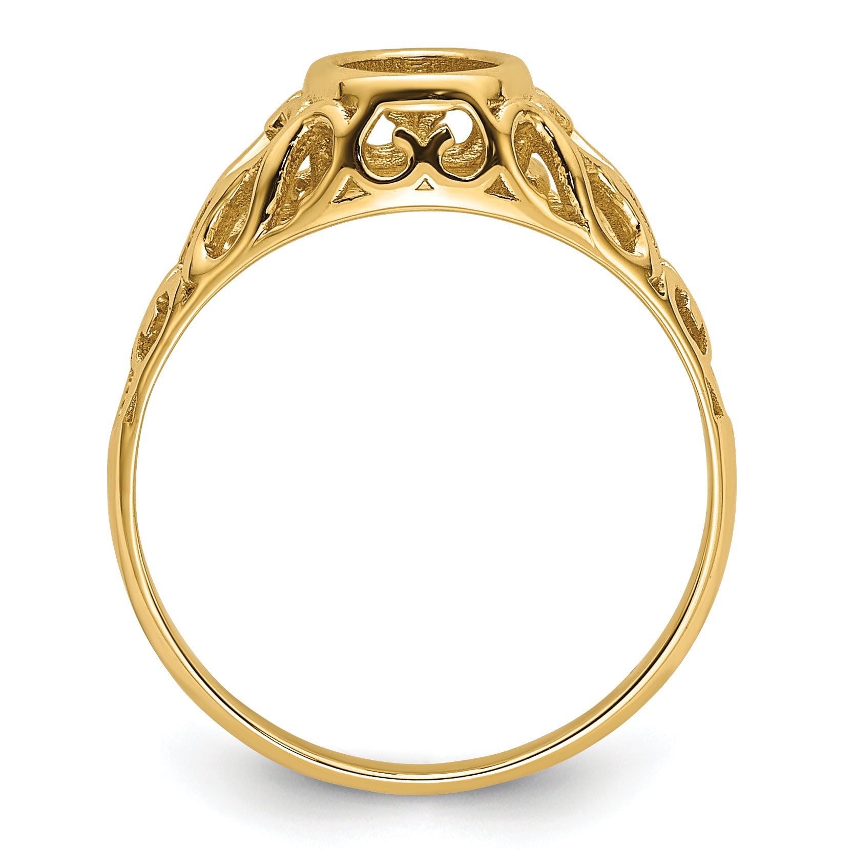 14k 7x5mm Oval Gemstone Ring Mounting (No Stone Included)