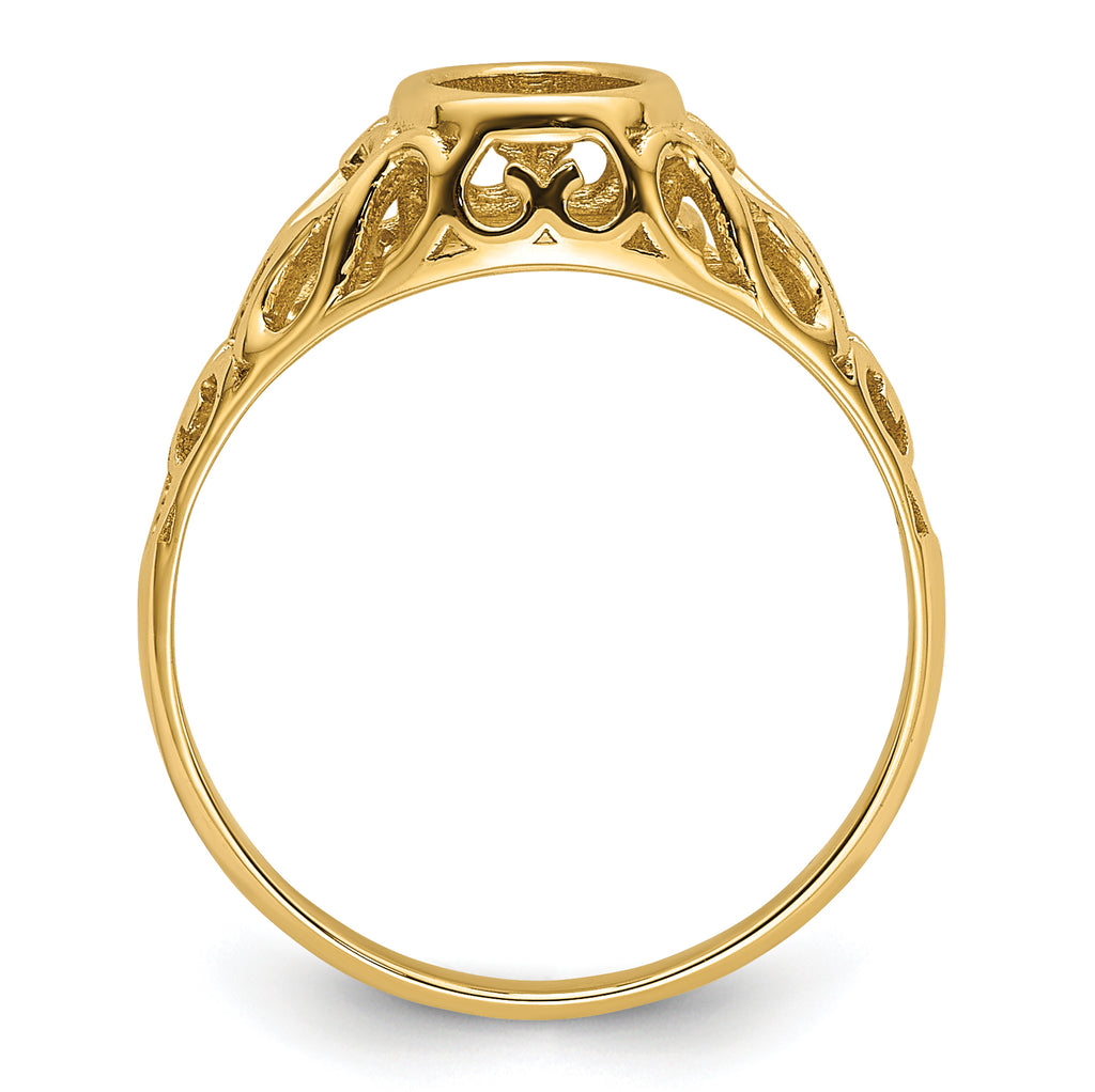 14k 7x5mm Oval Gemstone Ring Mounting (No Stone Included)