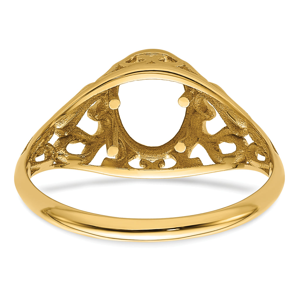 14k 7x5mm Oval Gemstone Ring Mounting (No Stone Included)