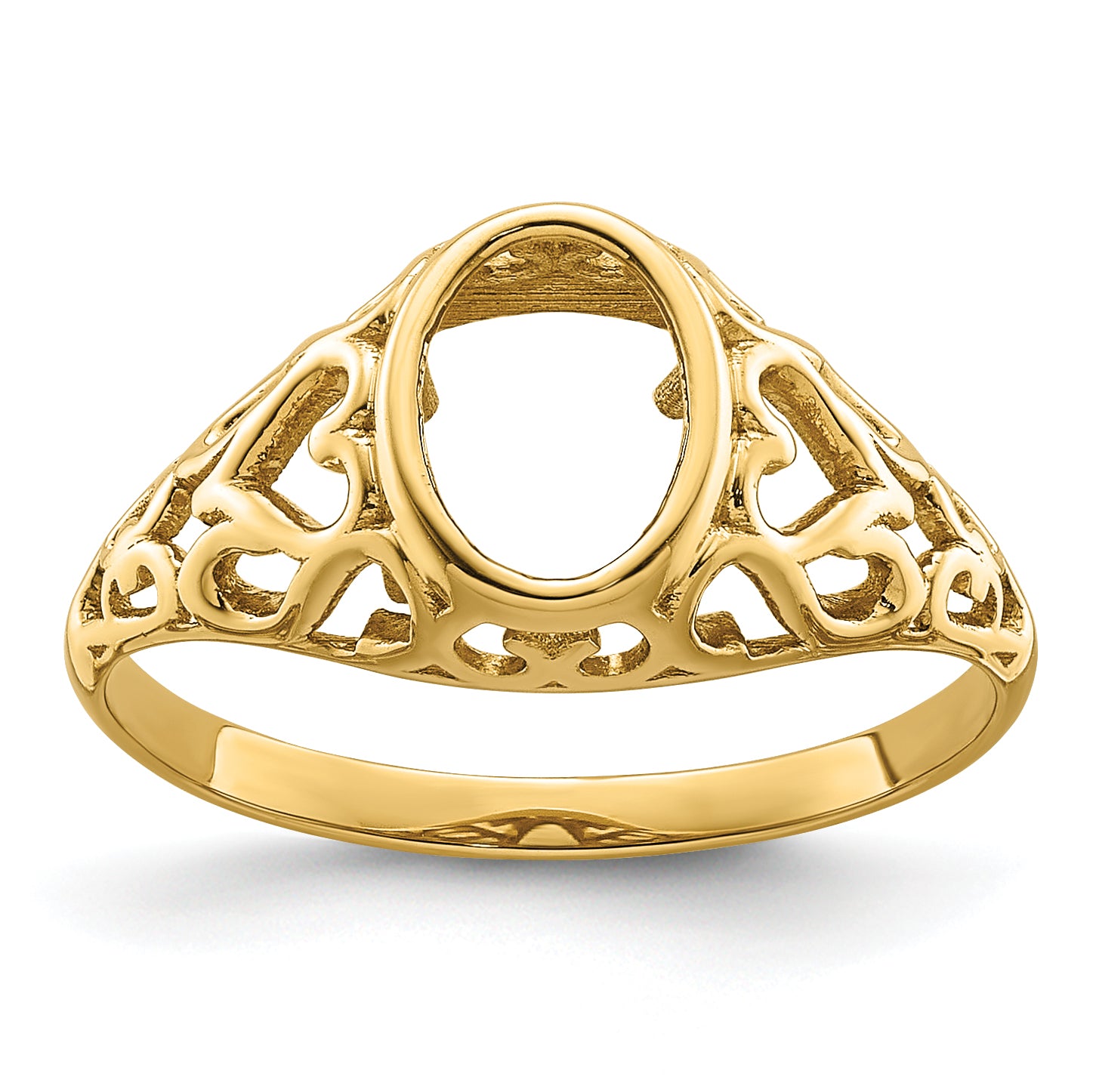 14k 7x5mm Oval Gemstone Ring Mounting Main image