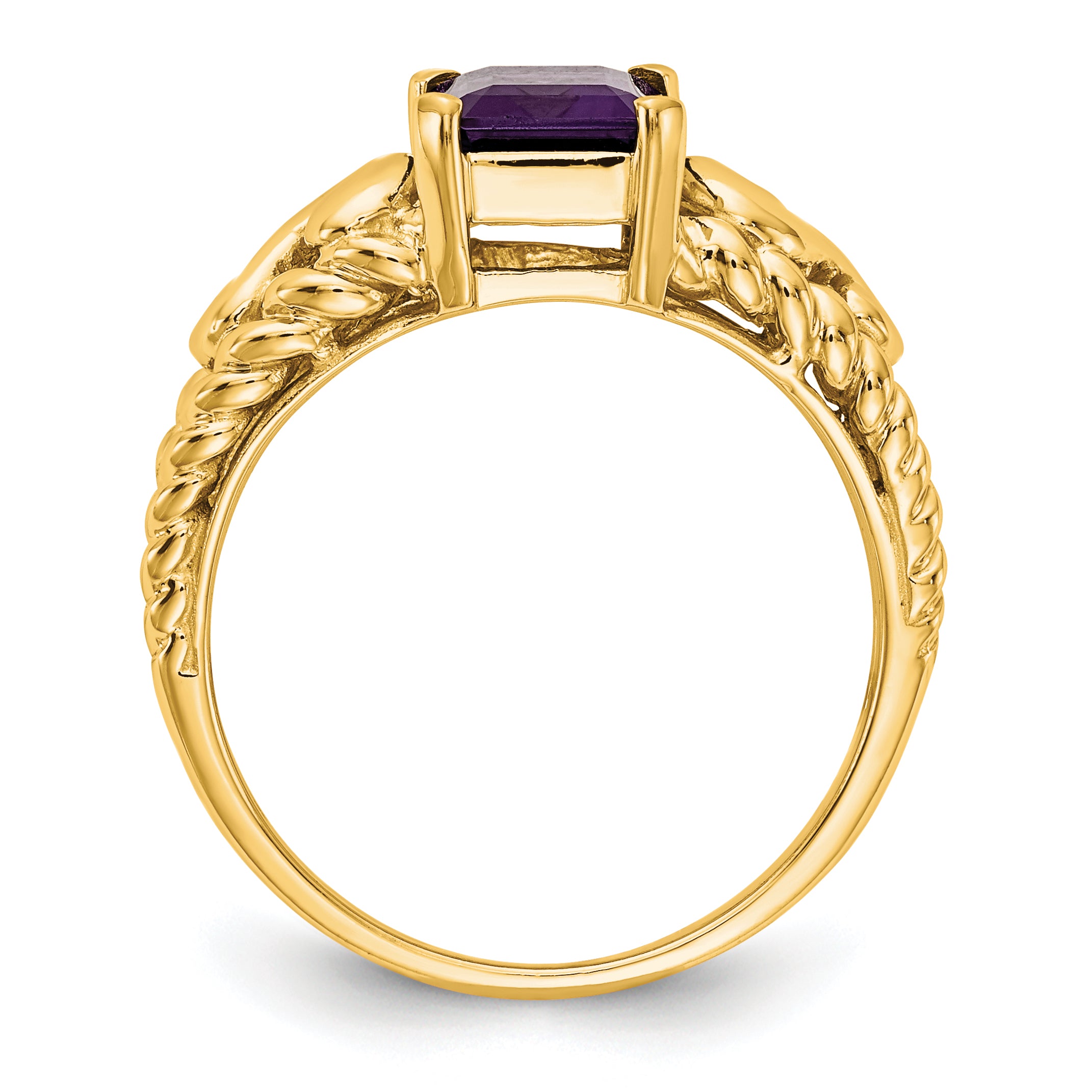 14k 8x6mm Emerald Cut Amethyst ring Secondary image