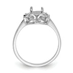 14k White Gold 7x5mm Oval Gemstone Ring Mounting (No Stone Included)