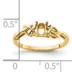 14k Diamond / 6x4mm Oval Gemstone Ring Mounting (No Stone Included)