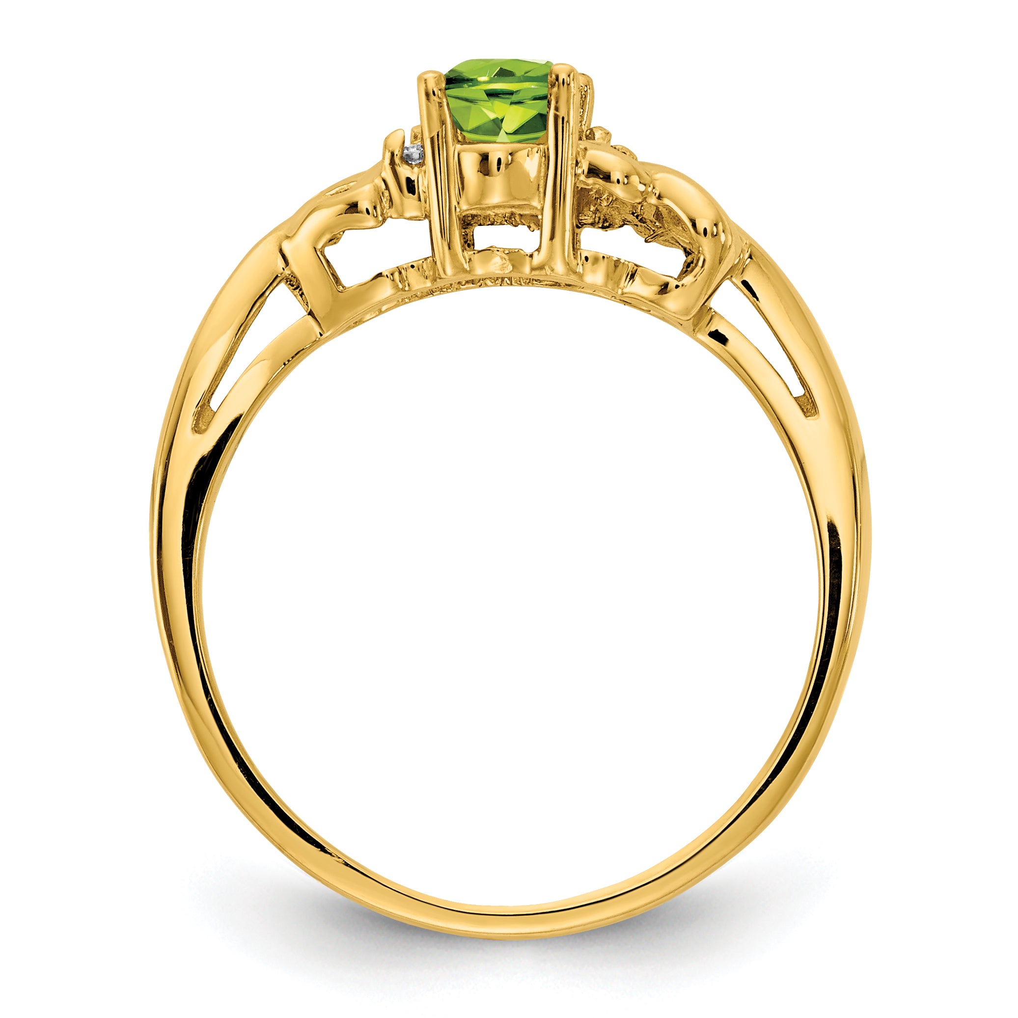 14k Peridot & AA Diamond Ring Secondary image