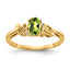 14k Peridot & AA Diamond Ring