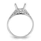14k White Gold 8x6mm Oval Gemstone Ring Mounting (No Stone Included)