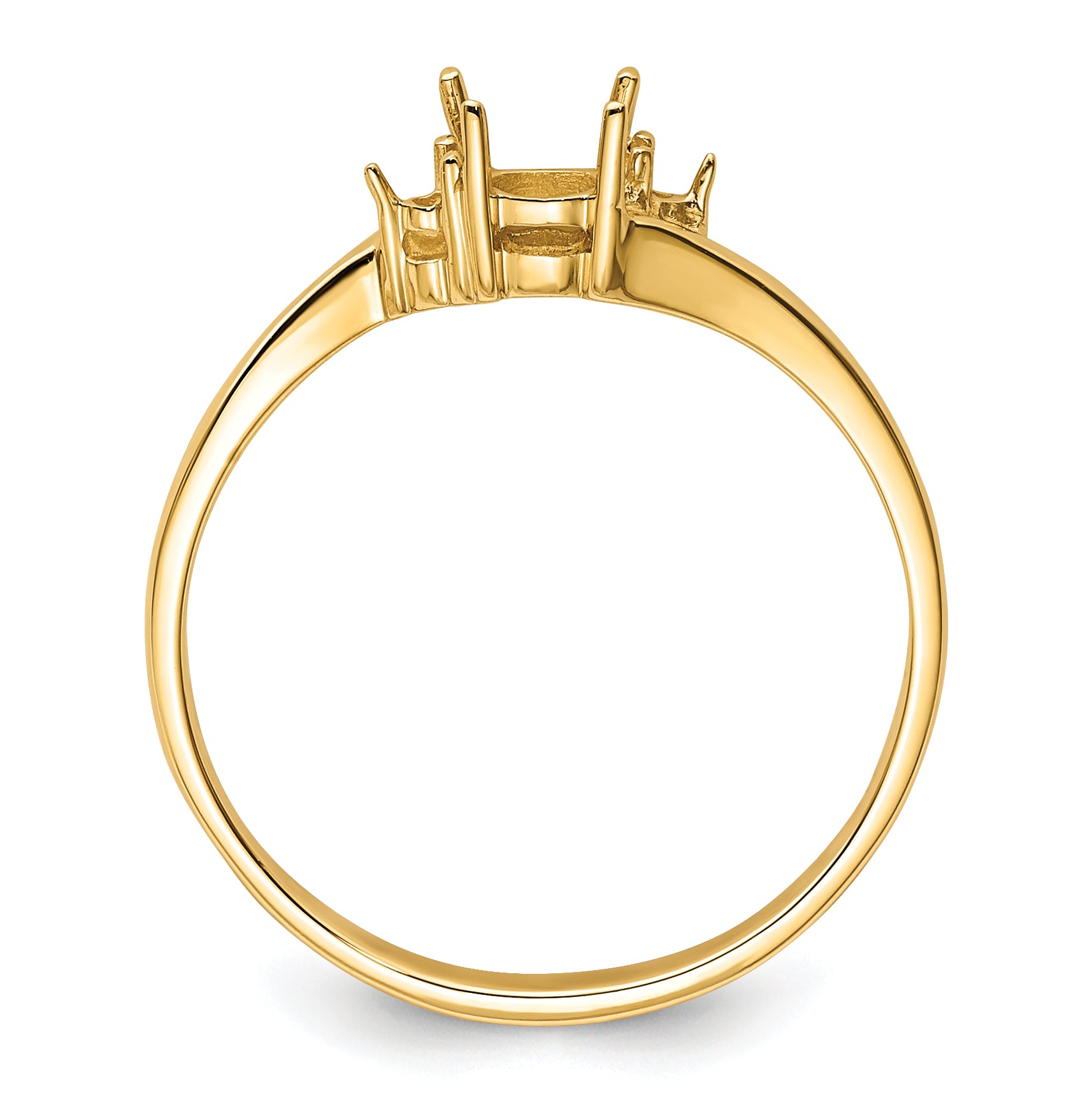 14k Diamond / 4mm Round Gemstone Ring Mounting (No Stone Included)