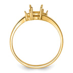 14k Diamond / 4mm Round Gemstone Ring Mounting (No Stone Included)