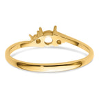 14k Diamond / 4mm Round Gemstone Ring Mounting (No Stone Included)