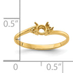 14k Diamond / 4mm Round Gemstone Ring Mounting (No Stone Included)