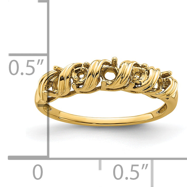 14k Diamond & Gemstone Ring Mounting (No Stone Included)